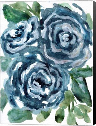 Framed Gentle Roses Blue Print