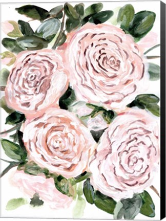 Framed Gentle Roses Pink Print