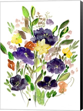 Framed Purple Spring Bunch I Print