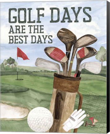 Framed Golf Days neutral portrait II-Best Days Print