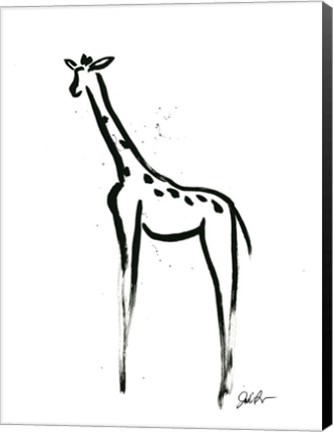 Framed Inked Safari IV-Giraffe 2 Print