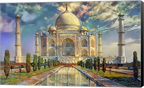 Framed Agra Uttar Pradesh India Taj Mahal Print