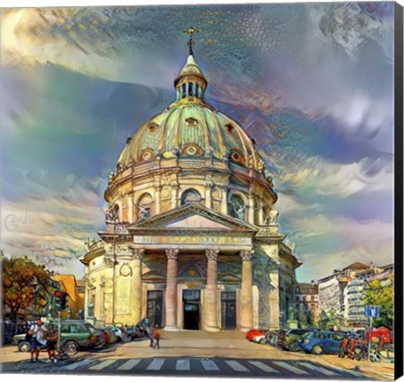 Framed Copenhagen Denmark Frederiks Church Print