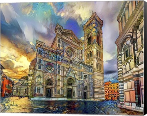 Framed Florence Italy Cathedral of Saint Mary of the Flower Ver3 Print