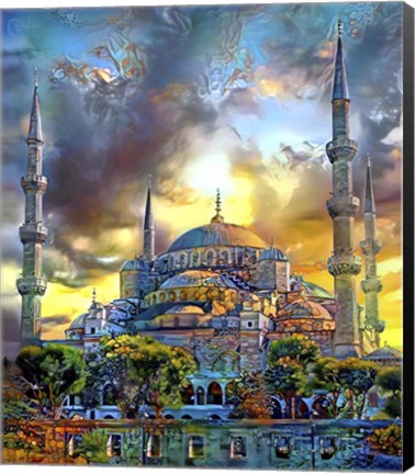 Framed Istanbul Turkey Blue Mosque Print