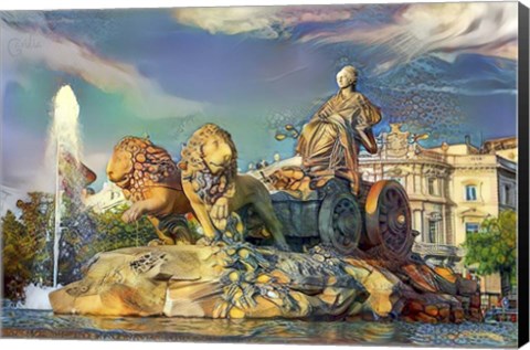 Framed Madrid Spain Cibeles Fountain Print