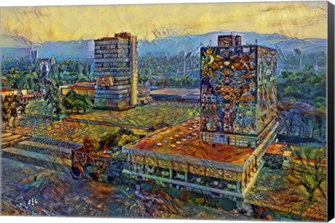 Framed Mexico City Ciudad Universitaria University City Print