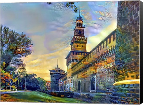 Framed Milan Italy Castello Sforzesco Print