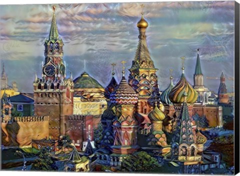 Framed Moscow Russia domes and peaks Print