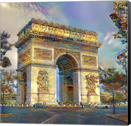 Framed Paris France Arc de Triomphe Print