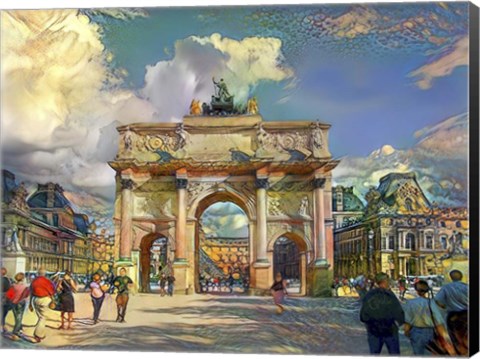 Framed Paris France Arch of Carrousel Print