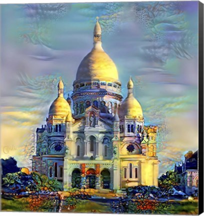 Framed Paris France Basilica of the Sacred Heart Sacre Coeur Print