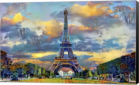 Framed Paris France Eiffel Tower from Champ de Mars Print