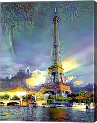 Framed Paris France Eiffel Tower Print