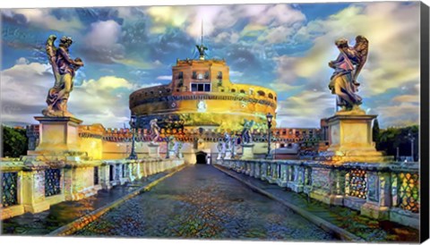 Framed Rome Italy Castel Sant Angelo Mausoleum of Hadrian Print