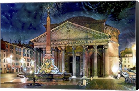 Framed Rome Italy Pantheon Print