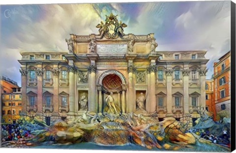 Framed Rome Italy Trevi Fountain Print