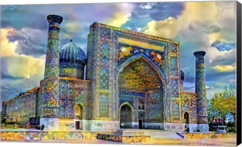 Framed Samarkand Uzbekistan Registan Print