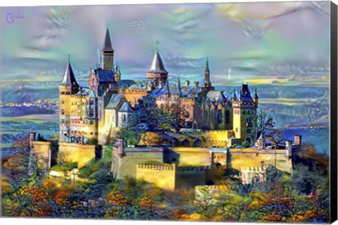 Framed Stuttgart Germany Hohenzollern Castle Print