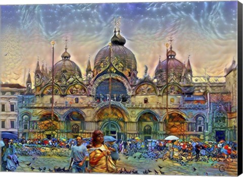 Framed Venice Italy Patriarchal Cathedral Basilica of Saint Mark Print