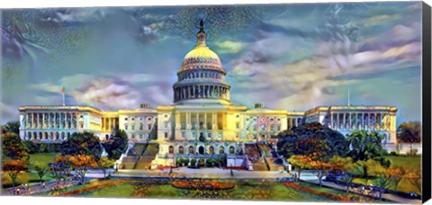 Framed Washington United States Capitol Print