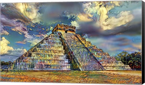 Framed Yucatan Mexico Chichen Itza Print