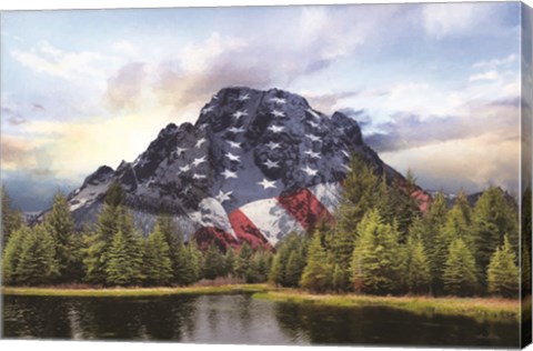 Framed Patriotic Tetons Print