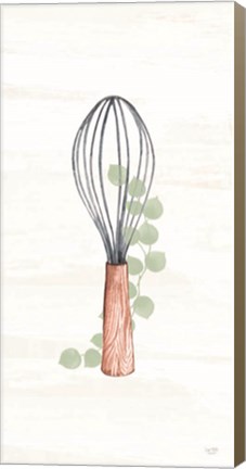 Framed Kitchen Utensils - Wooden Whisk Print