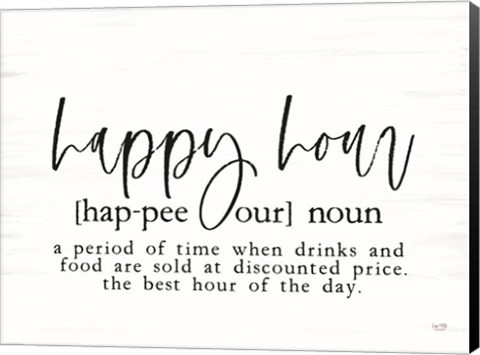 Framed Happy Hour Definition Print