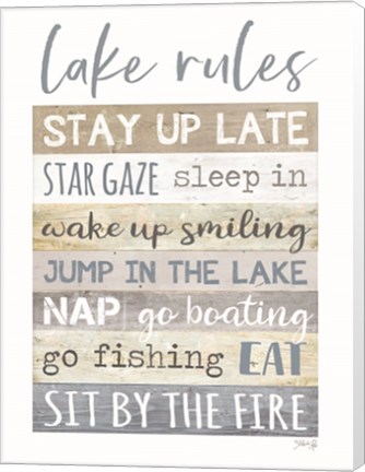 Framed Lake Rules Print