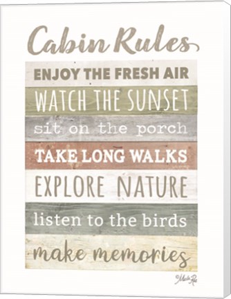 Framed Cabin Rules Print