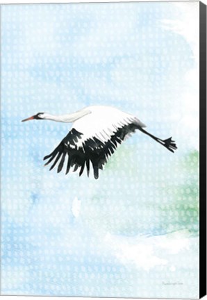 Framed Crane in Flight II Print