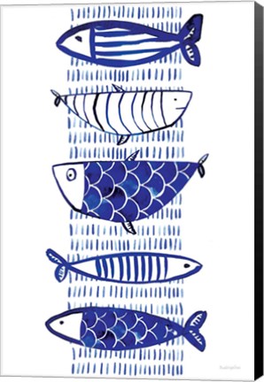 Framed Blue Fish II Print