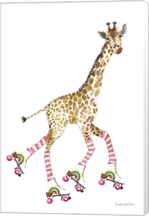 Framed Giraffe Joy Ride II No Balloons Print