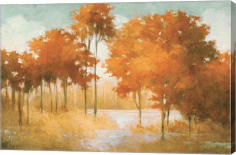 Framed Autumn Lake Orange Print