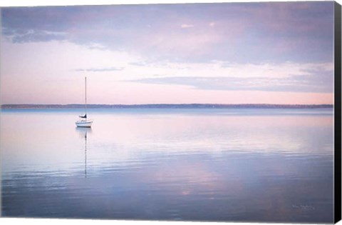 Framed Sailboat in Bellingham Bay I Vignette Print