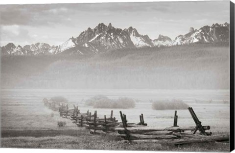 Framed Stanley Basin Fence and Fog Print