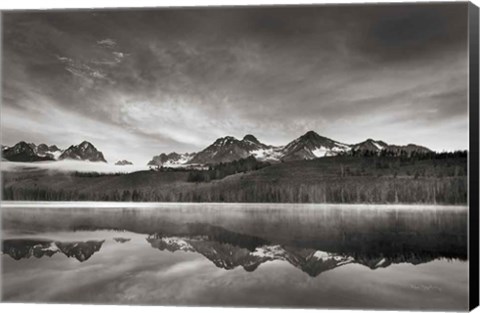 Framed Little Redfish Lake at Sunrise Print