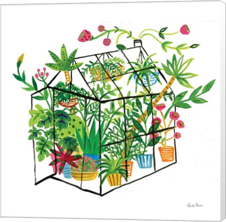 Framed Greenhouse Blooming V Print