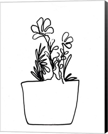 Framed Hand Sketch Flowerpot I Print