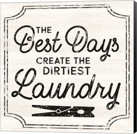 Framed Laundry Art I-Best Days Print