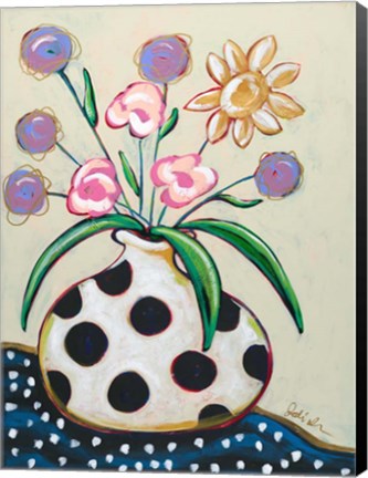 Framed Pop Florals II-Dots Print