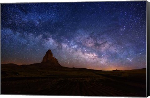 Framed Milky Way over Agathla Peak Print