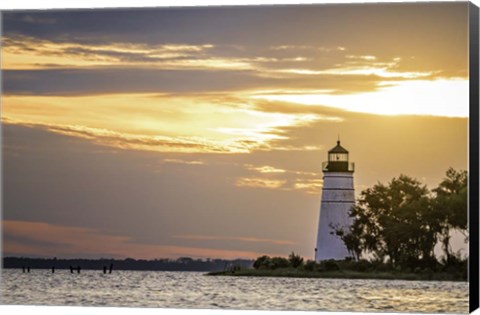 Framed Madisonville Lighthouse at Sunset Print
