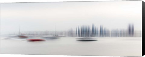 Framed Boats in the Harbour Print