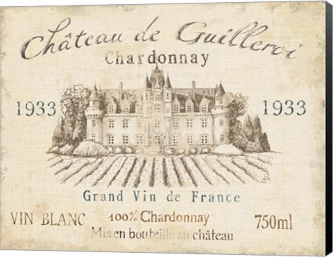 Framed French Wine Label IV Cream Print