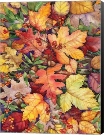 Framed Leaves and Acorns Print