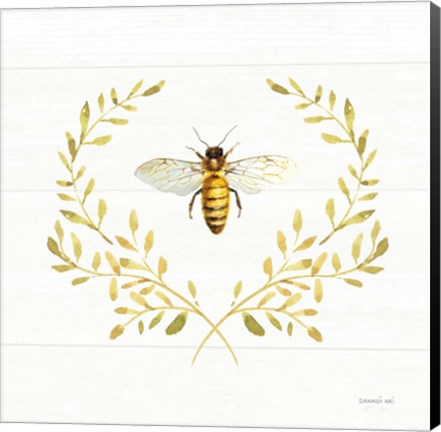 Framed Bees and Blooms Bee Laurel Print