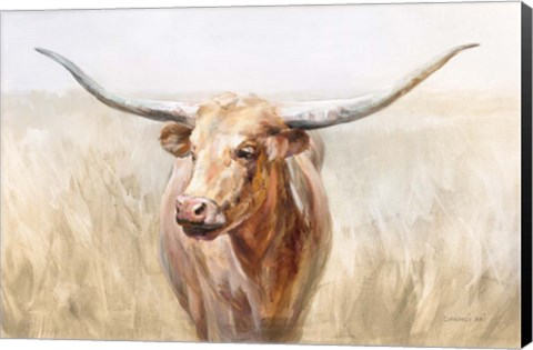 Framed Big Sky Longhorn Neutral Print