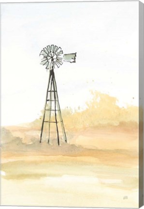 Framed Windmill Landscape III Print